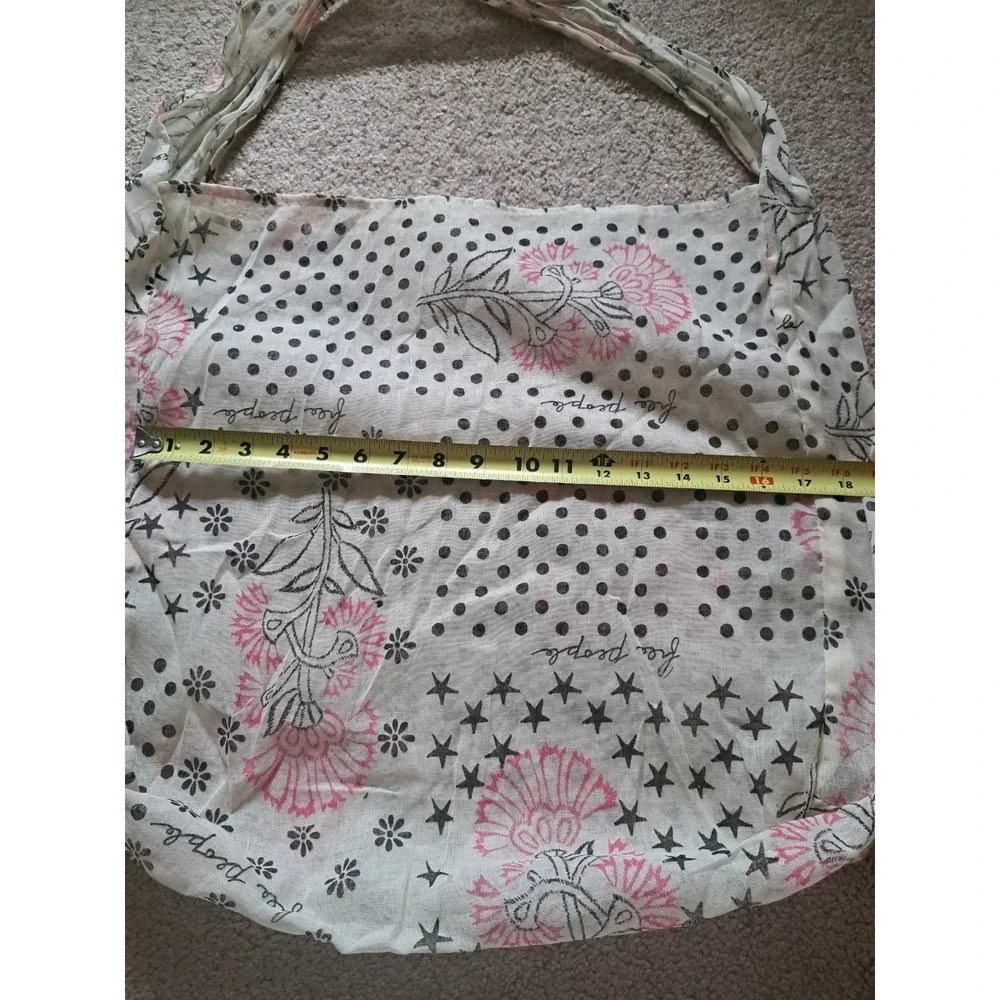Free People  Cotton Large Shopping Bag Tote  17 X 16 X  5.5 Inches